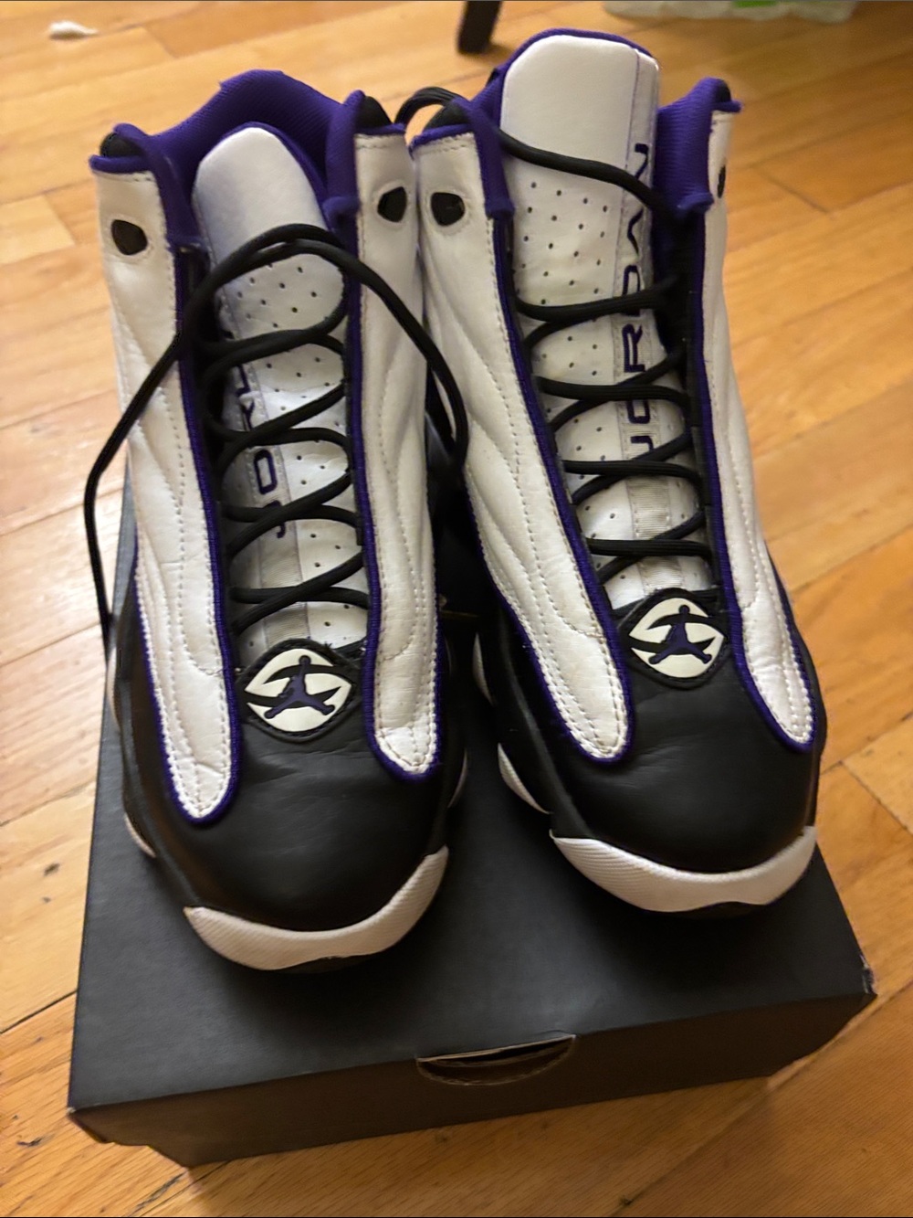 Jordan Kids Black White Purple Basketball Shoes
